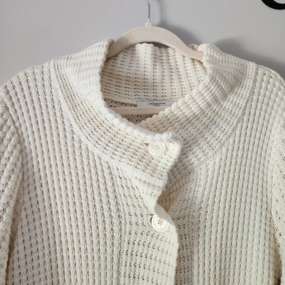 Liz Claiborne Chunky Knit White Long Sweater Cardigan Size 2X NWOT‎ - Picture 3 of 11